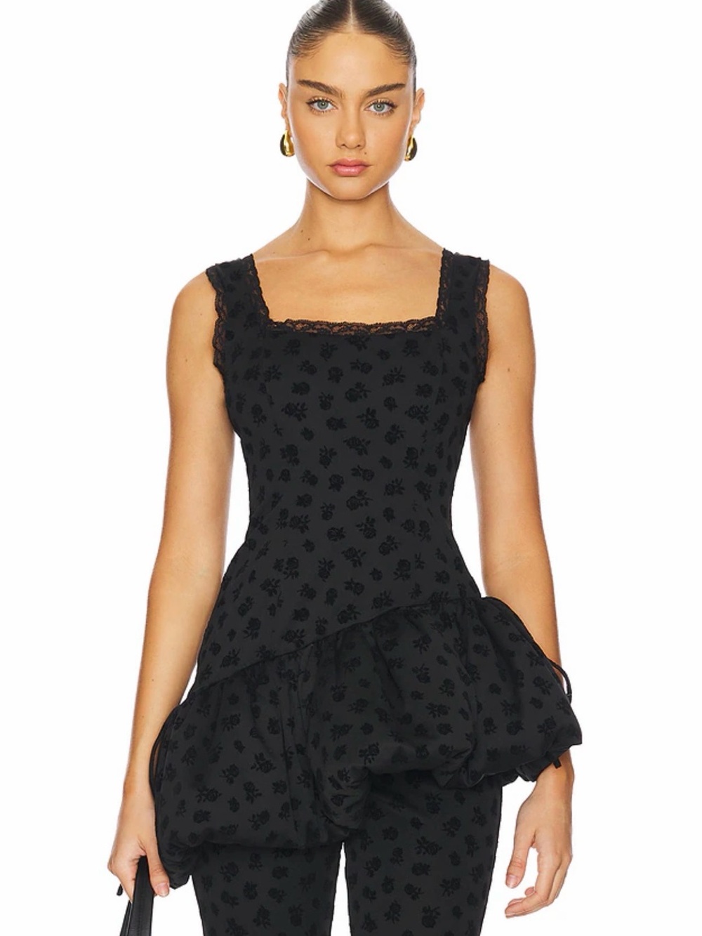 NWT: For Love & Lemons - Claira Asymmetric Top in Black